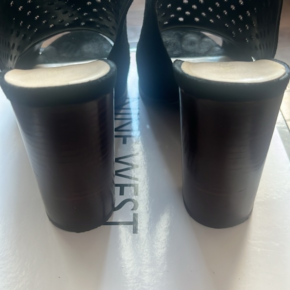 Nine West piomboo open toe chunky heels size 8.5 - Picture 4 of 6